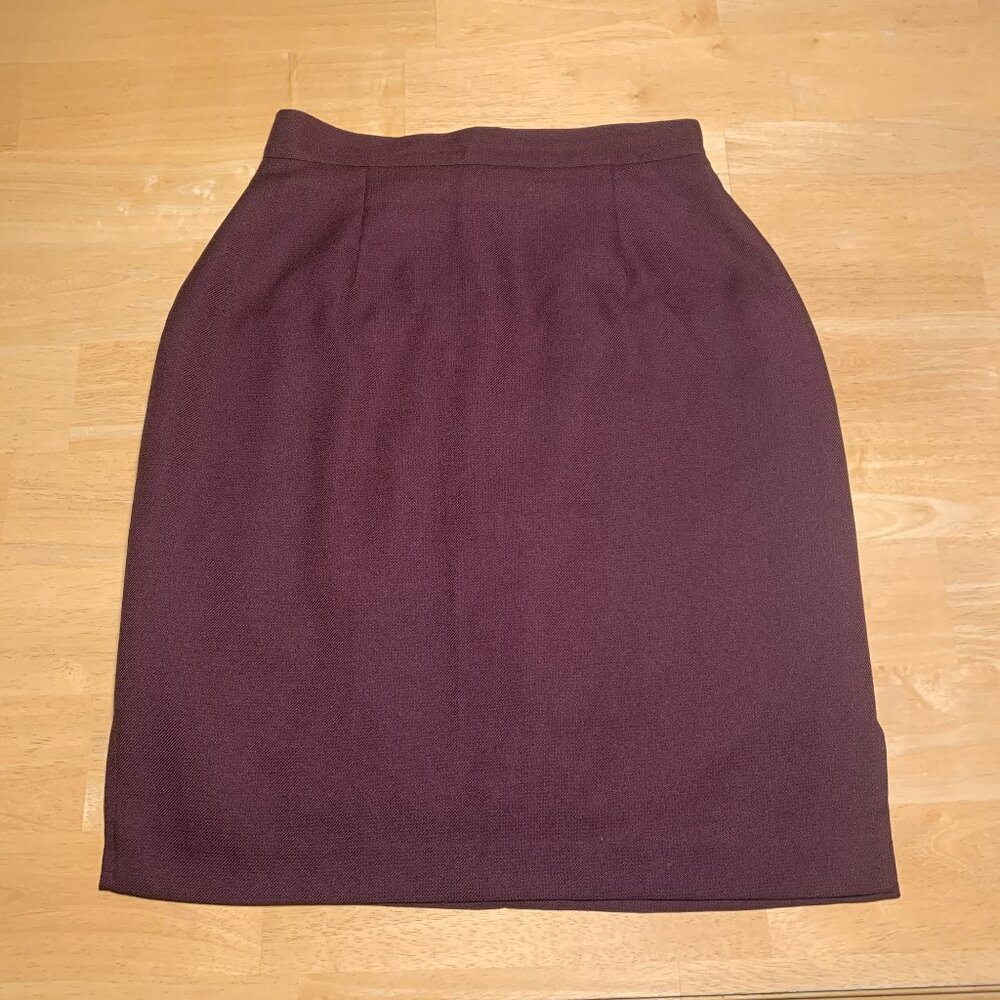 Lara Burgundy Red Vintage Pencil Skirt - Made in Canada - Size 8